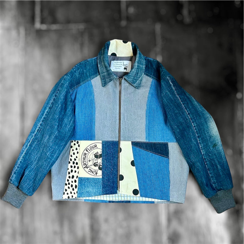 Patchwork Quilted Denim Jacket with Canvas New Yorker Tote and King Arthur Flour