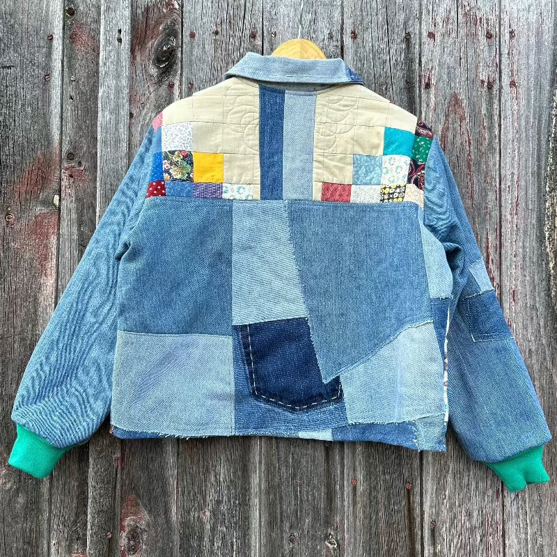 Quilted Denim Jacket with Frida applique