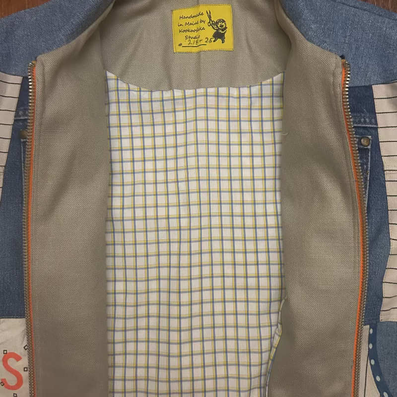 Patchwork Denim Jacket with Iconic New Yorker Tote and Salt Your Pasta Water