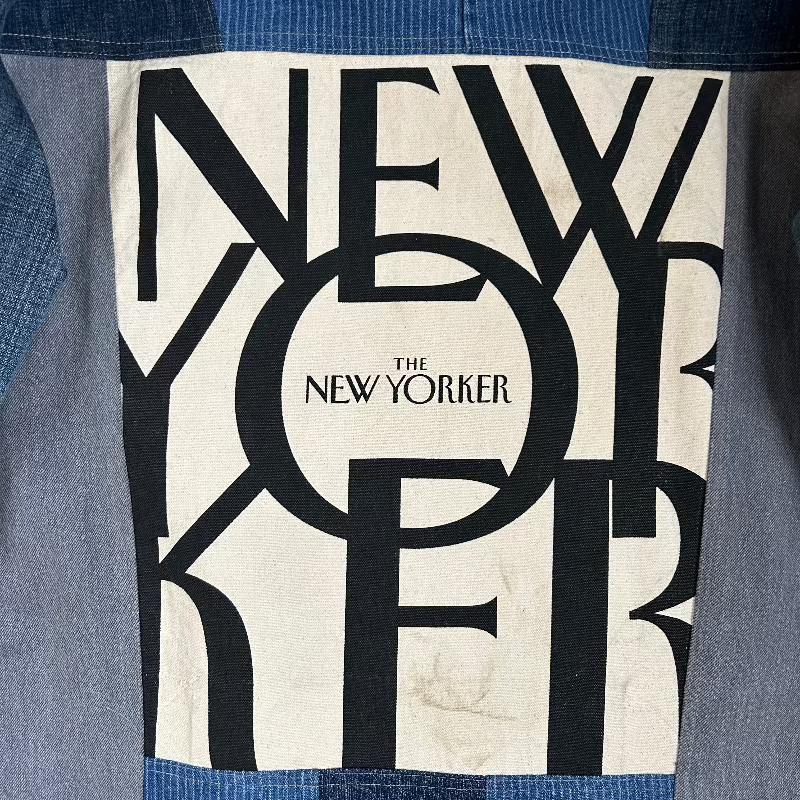 Patchwork Quilted Denim Jacket with Canvas New Yorker Tote and King Arthur Flour