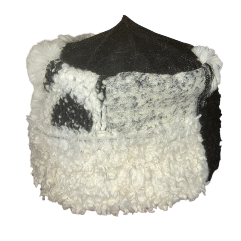 One of a Kind Patchwork Pillbox Hat 001