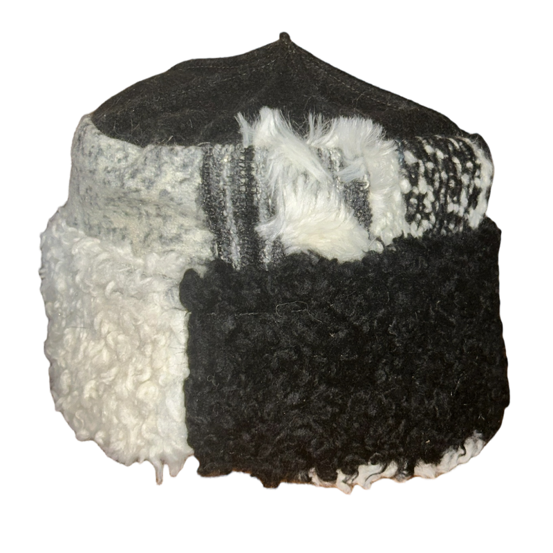 One of a Kind Patchwork Pillbox Hat 001