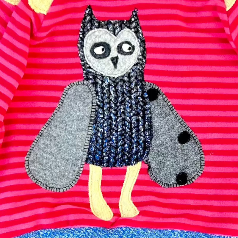 Fleece Pull Over with Owl Applique