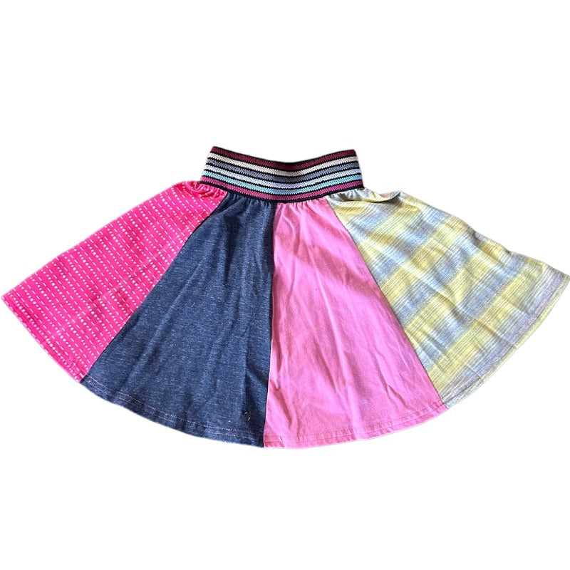 7 Panel Cotton Patchwork Skirt