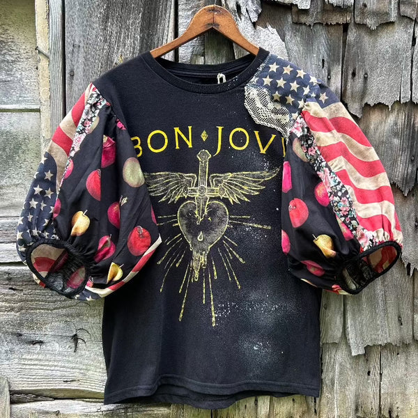 Upcycled Concert Tee featuring Bon Jovi