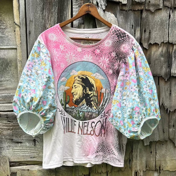 Upcycled Concert Tee featuring Willie Nelson