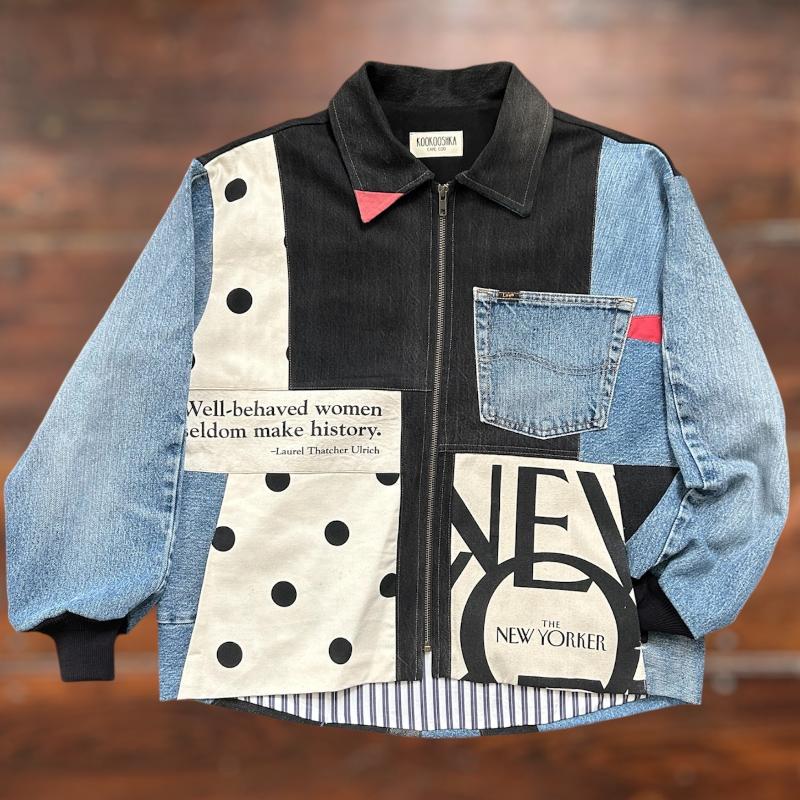 Patchwork Denim Jacket with Well Behaved Women and Monster – TUFF  