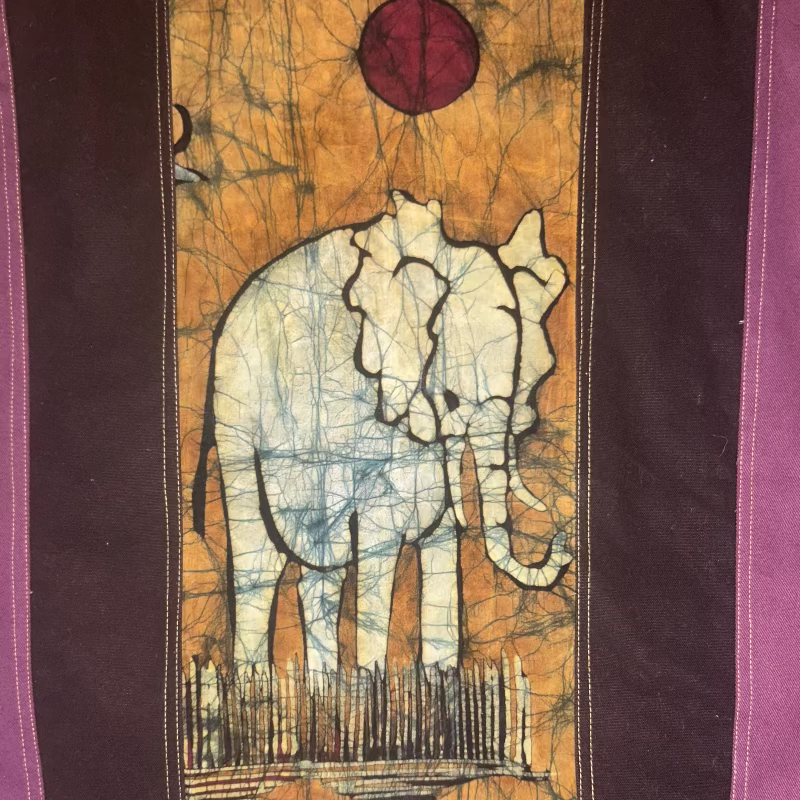 Patchwork Denim Jacket with Batik Animals and Cheetah lining