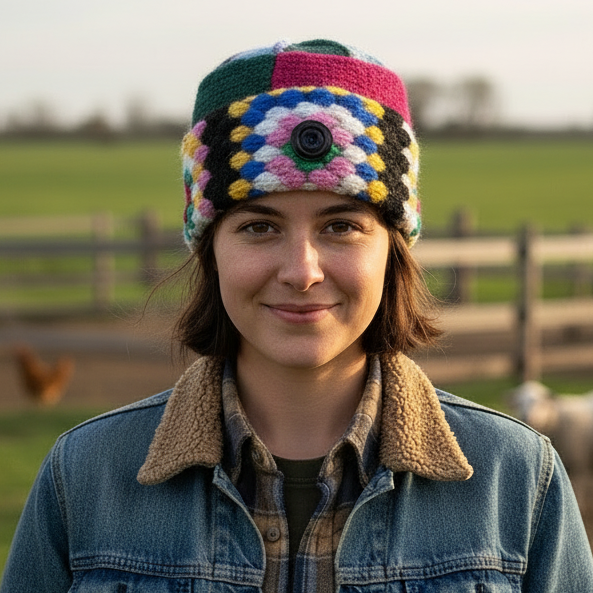 One of a Kind Patchwork Pillbox Hat 002