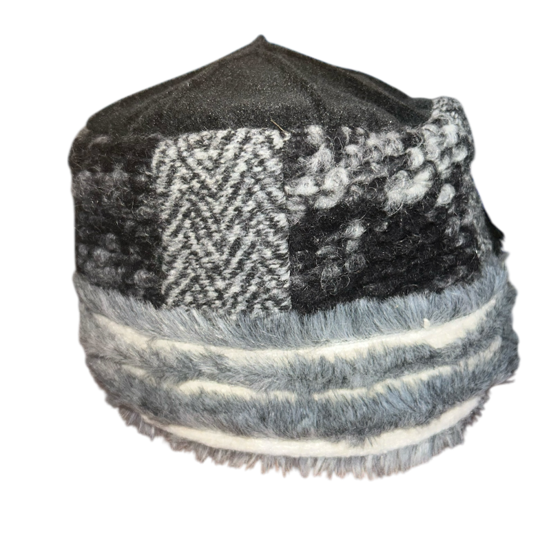 One of a Kind Patchwork Pillbox Hat 008
