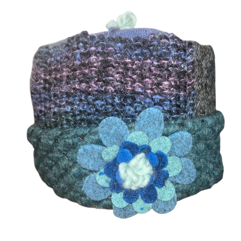 One of a Kind Patchwork Pillbox Hat 010