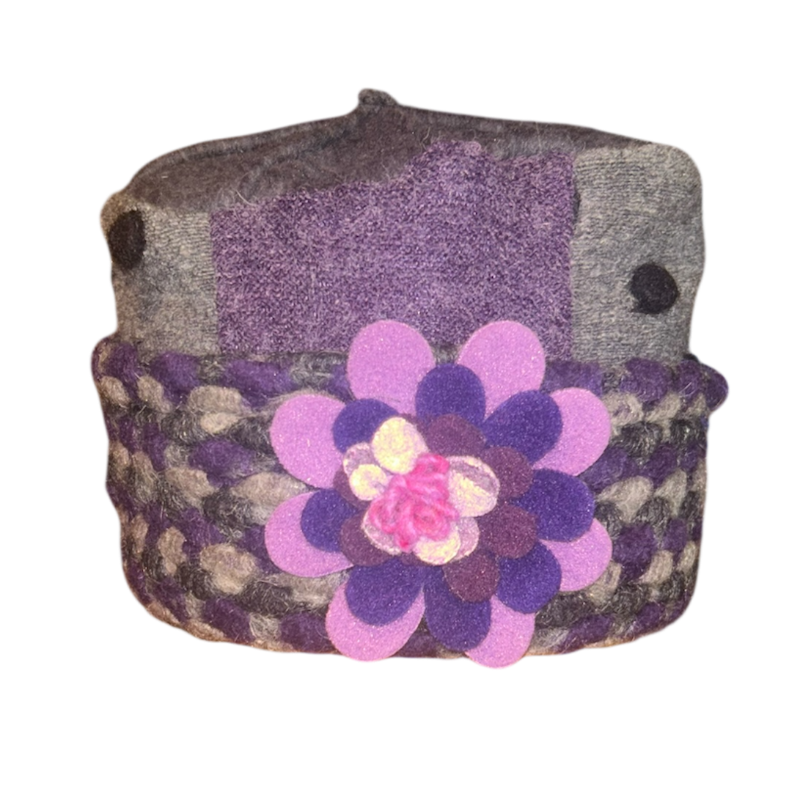One of a Kind Patchwork Pillbox Hat 011