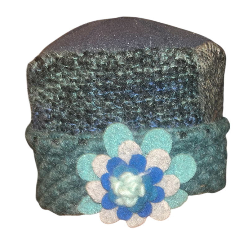 One of a Kind Patchwork Pillbox Hat 014