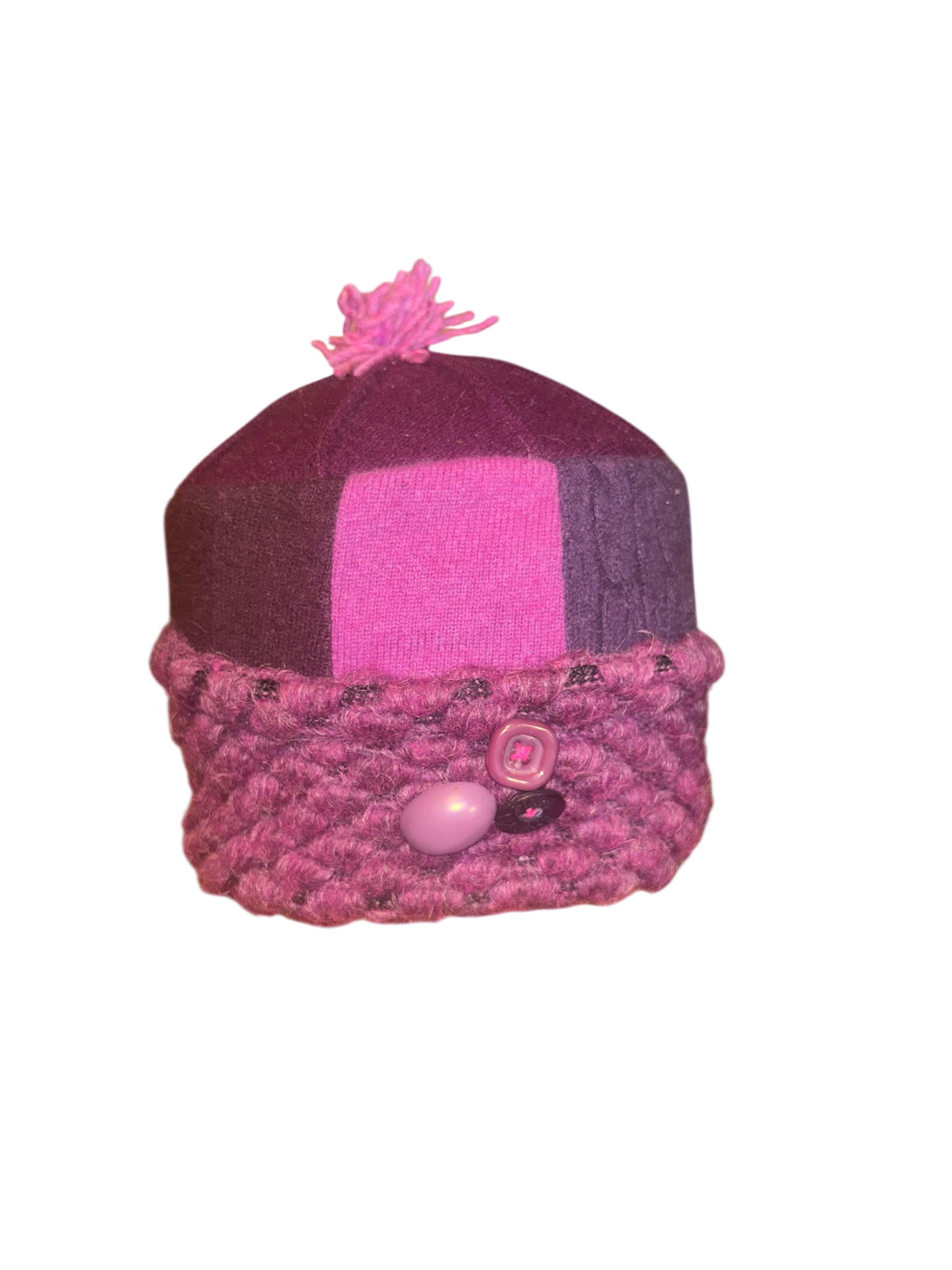 One of a Kind Patchwork Pillbox Hat 015