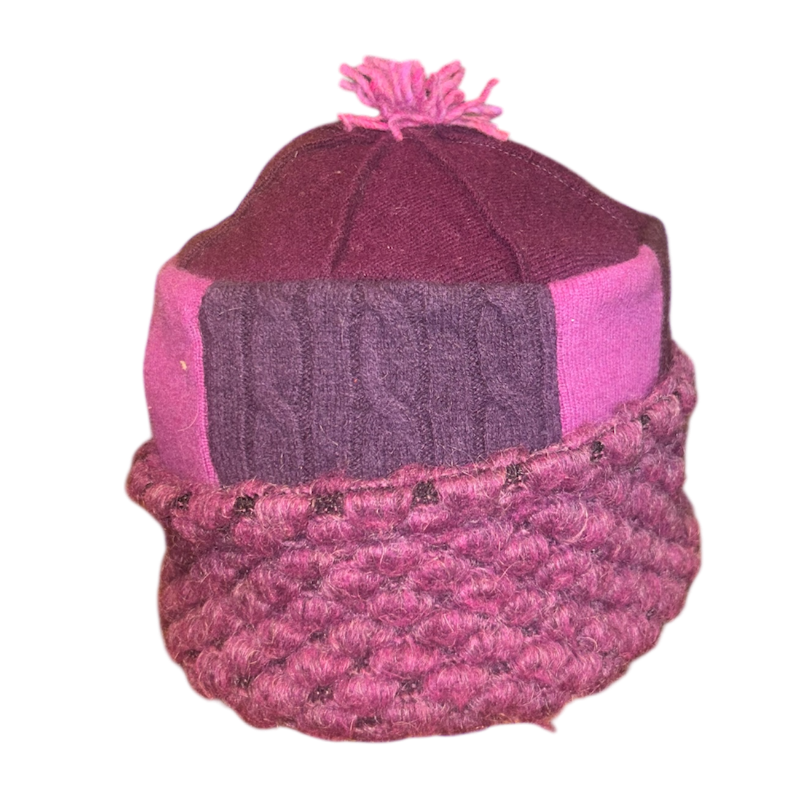 One of a Kind Patchwork Pillbox Hat 015