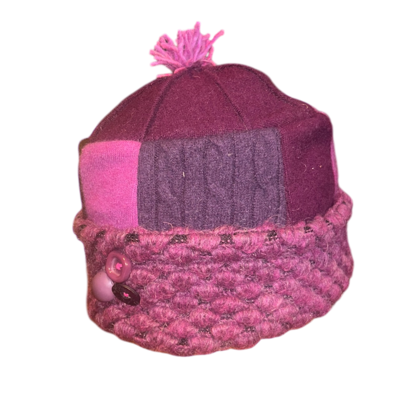 One of a Kind Patchwork Pillbox Hat 015