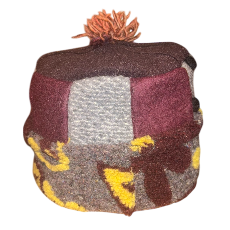 One of a Kind Patchwork Pillbox Hat 018