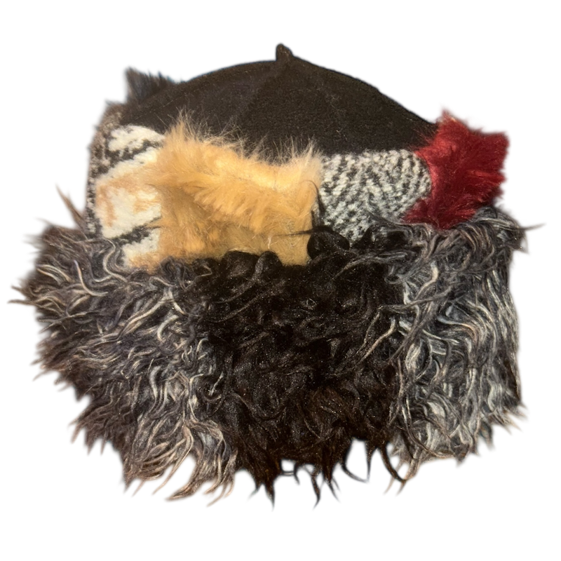 One of a Kind Patchwork Pillbox Hat 019