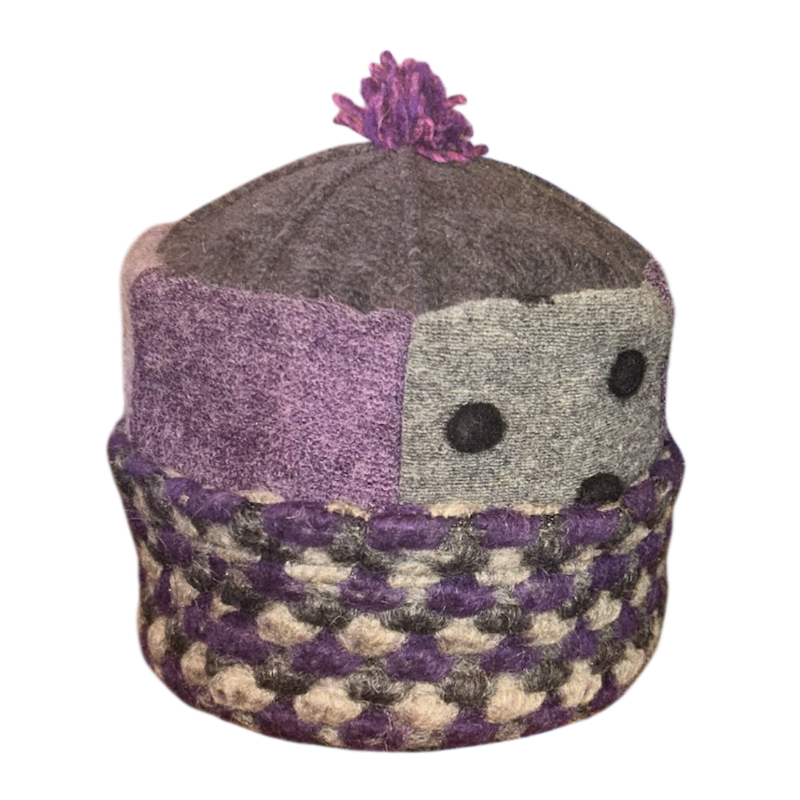 One of a Kind Patchwork Pillbox Hat 020