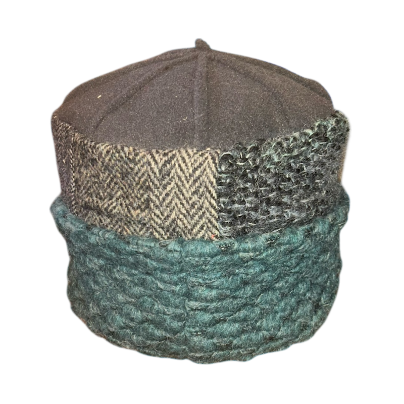 One of a Kind Patchwork Pillbox Hat 021