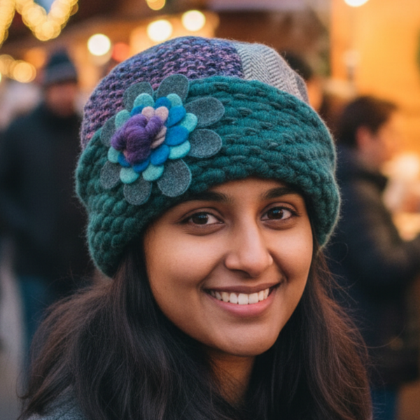 One of a Kind Patchwork Pillbox Hat 021