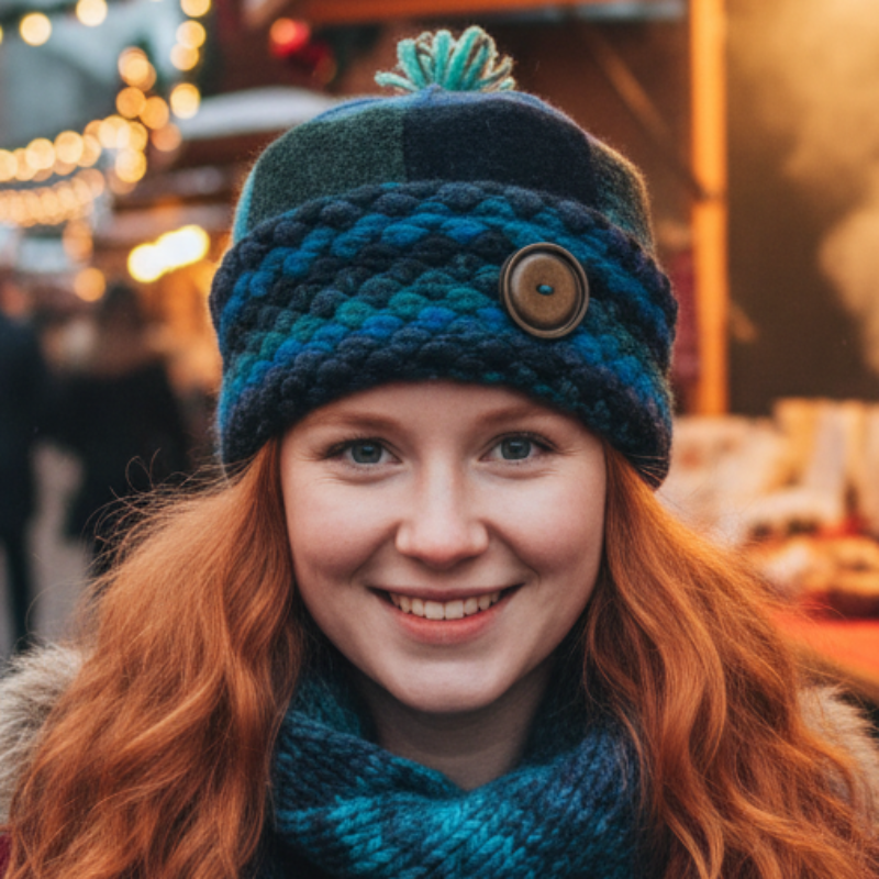 One of a Kind Patchwork Pillbox Hat 022