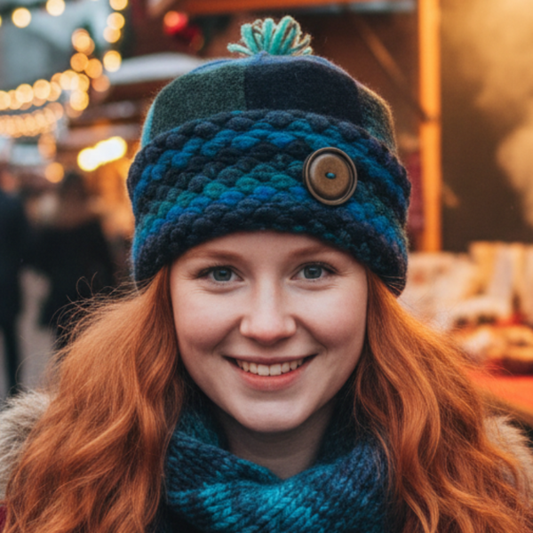 One of a Kind Patchwork Pillbox Hat 022