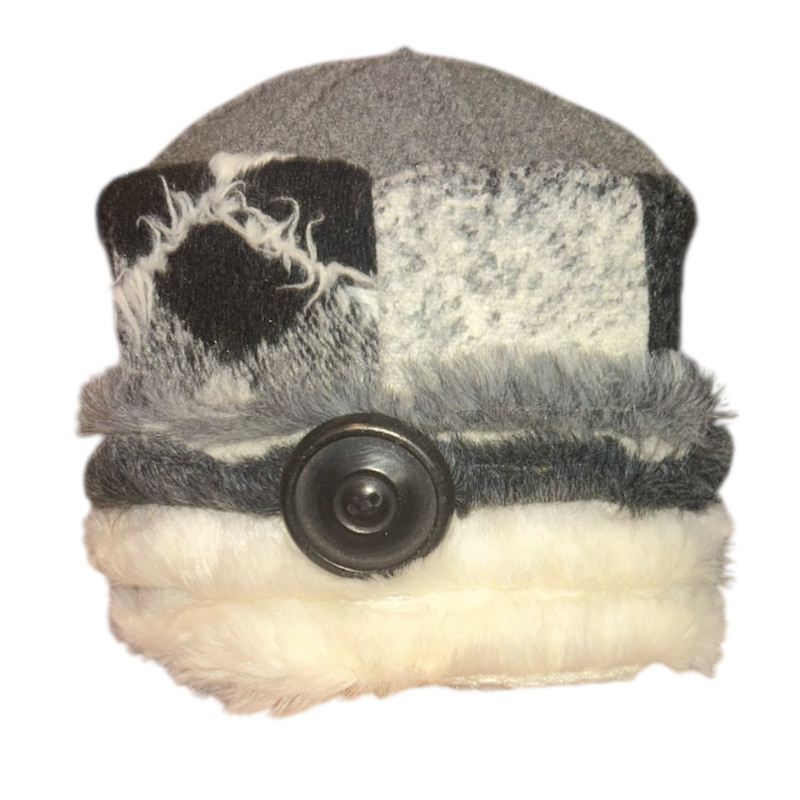 One of a Kind Patchwork Pillbox Hat 023