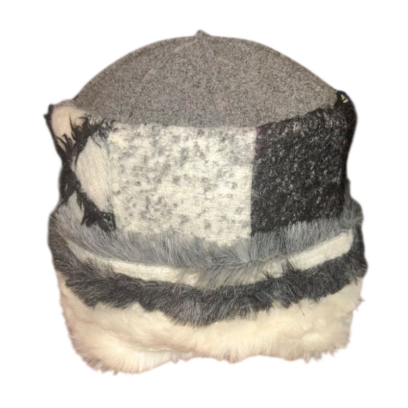 One of a Kind Patchwork Pillbox Hat 023