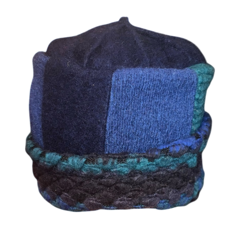 One of a Kind Patchwork Pillbox Hat 024