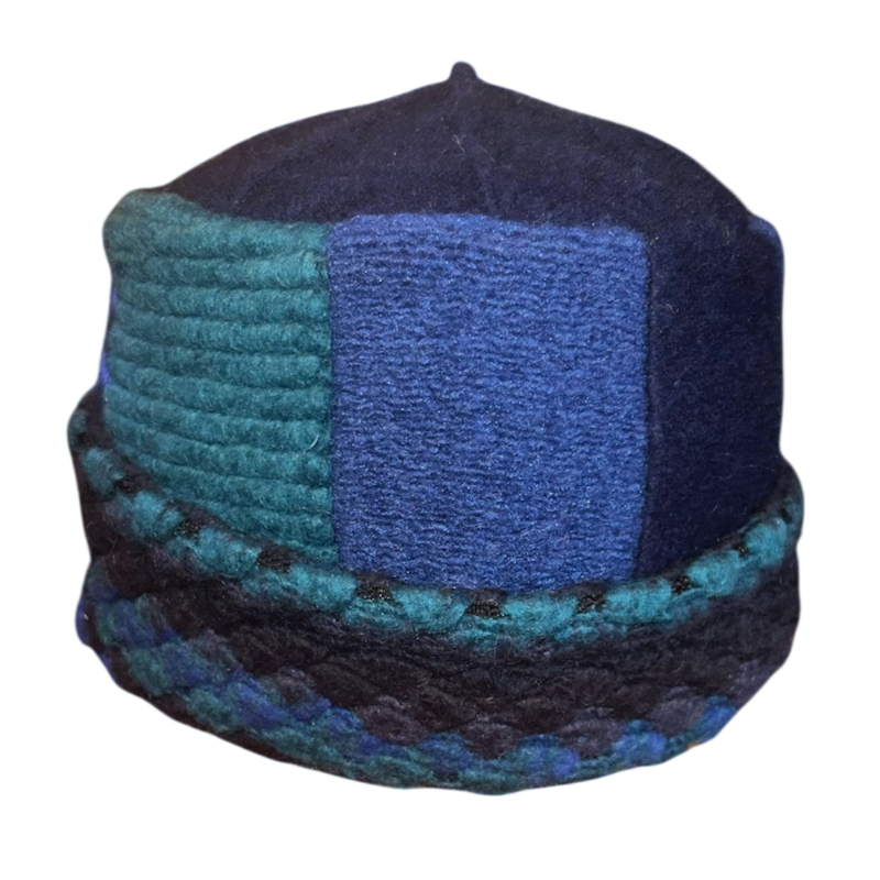 One of a Kind Patchwork Pillbox Hat 024