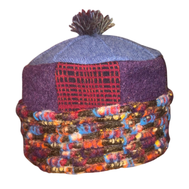 One of a Kind Patchwork Pillbox Hat 025