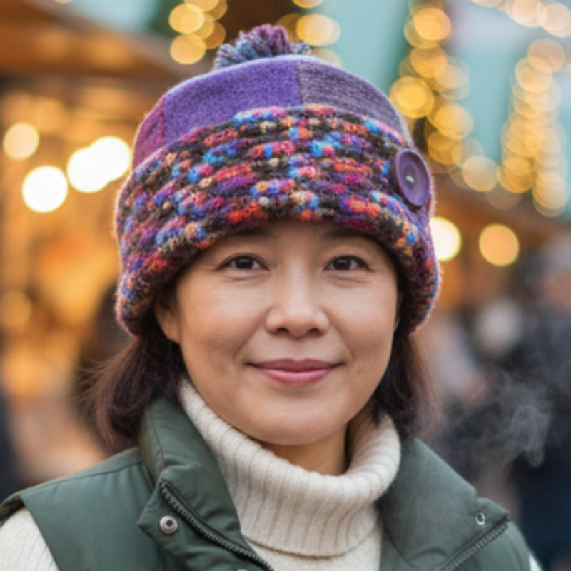 One of a Kind Patchwork Pillbox Hat 025