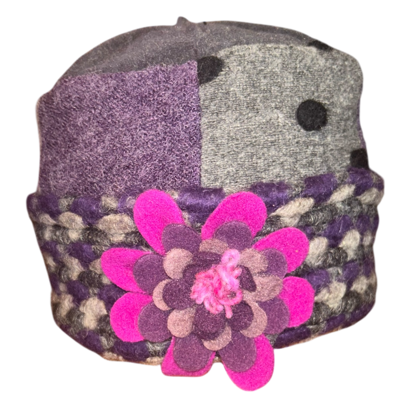 One of a Kind Patchwork Pillbox Hat 026