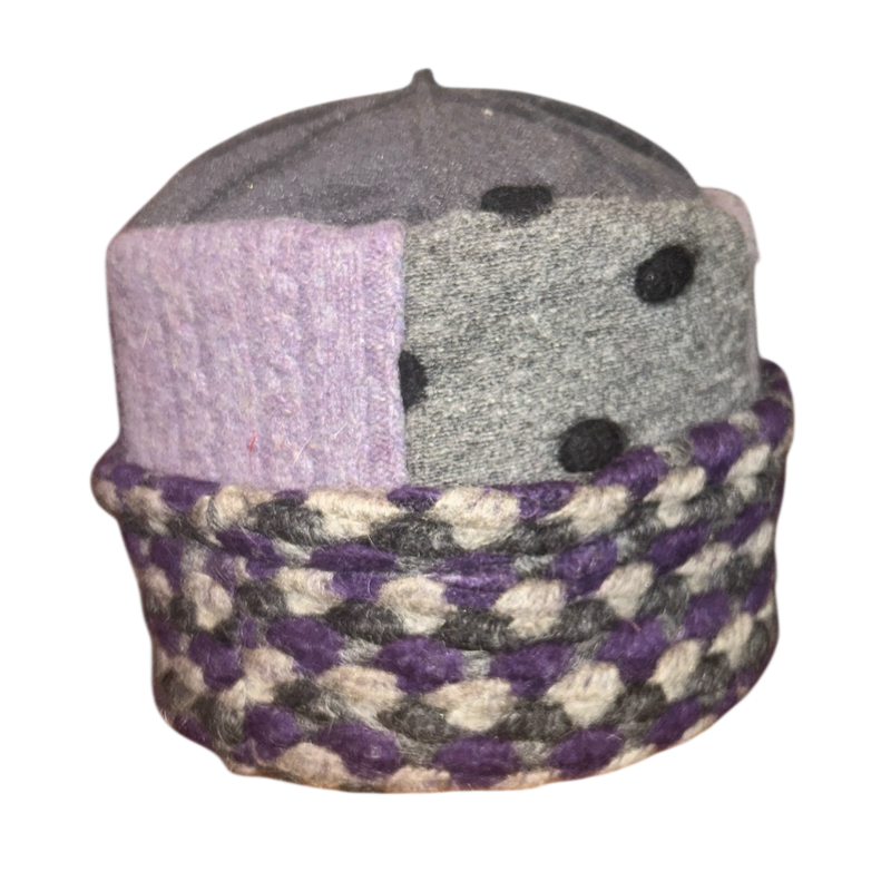 One of a Kind Patchwork Pillbox Hat 026