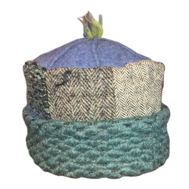 One of a Kind Patchwork Pillbox Hat 027