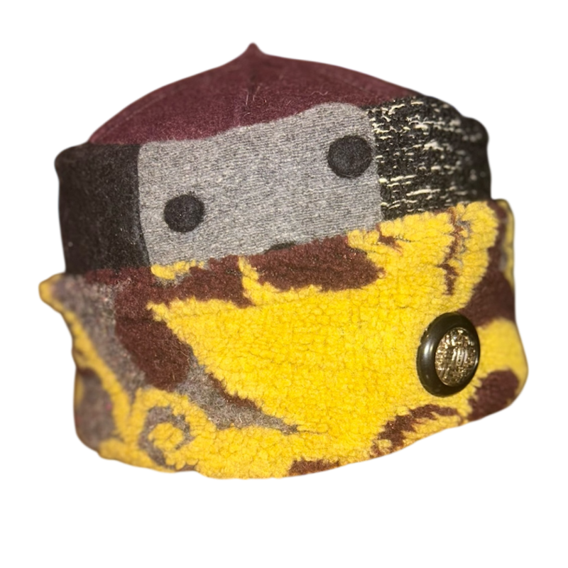 One of a Kind Patchwork Pillbox Hat 028