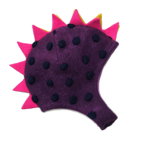 Dino Hat Purple Polka