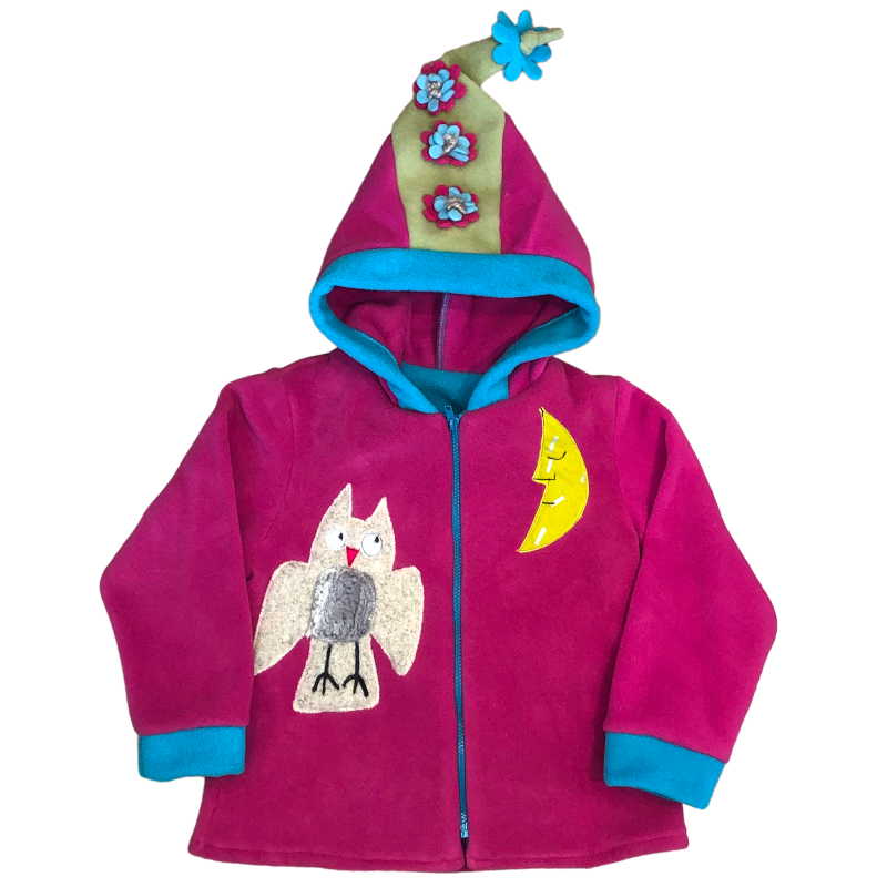 Owl and Moon Jacket Made in USA Sizes 2T - 8 Years