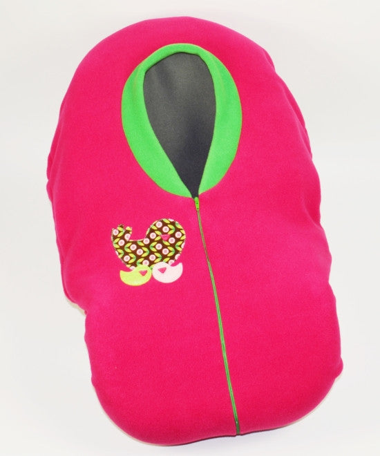 Cozy Cover Hot Pink with Birdies - Car Seat Cover - TUFF KOOKOOSHKA
 - 2